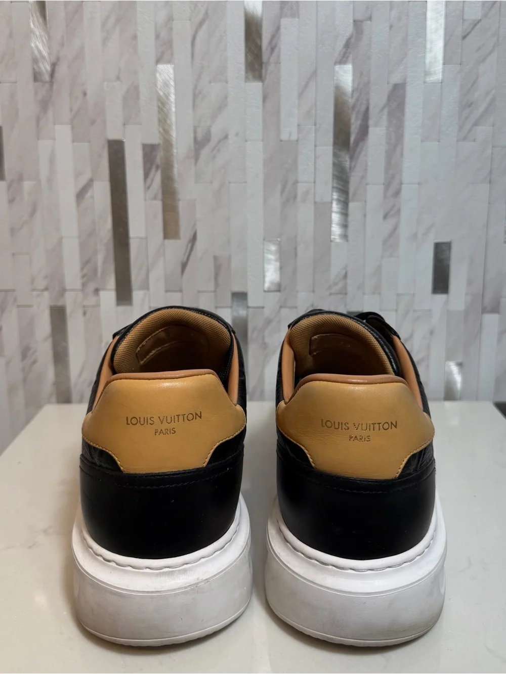 🎩Louis Vuitton Men’s Black Monogram Beverly Hills Sneakers Size 7.5UK/9US
